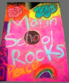Marin School
            Rocks chalk drawing